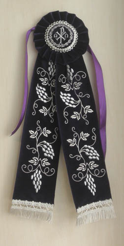 Ecclesiastical Purple Velvet Badge for Chandelier Purple